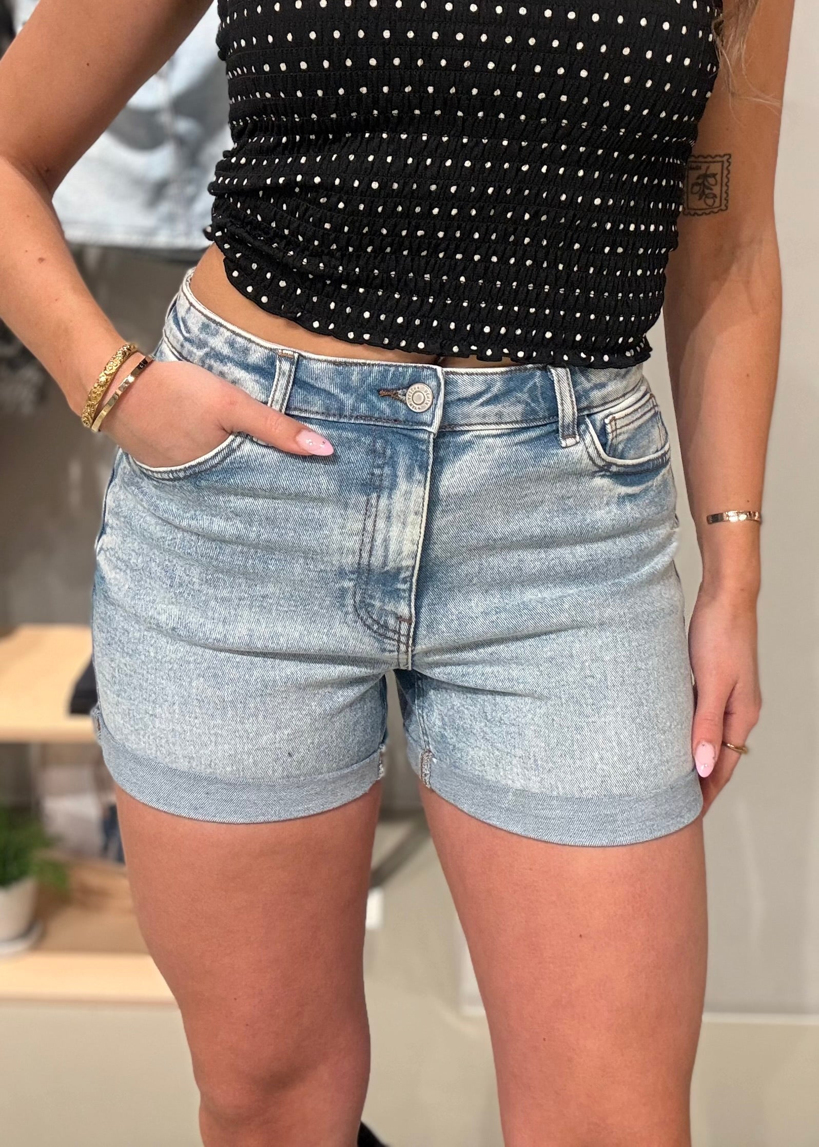 NMMONI Shorts - Light Blue Denim